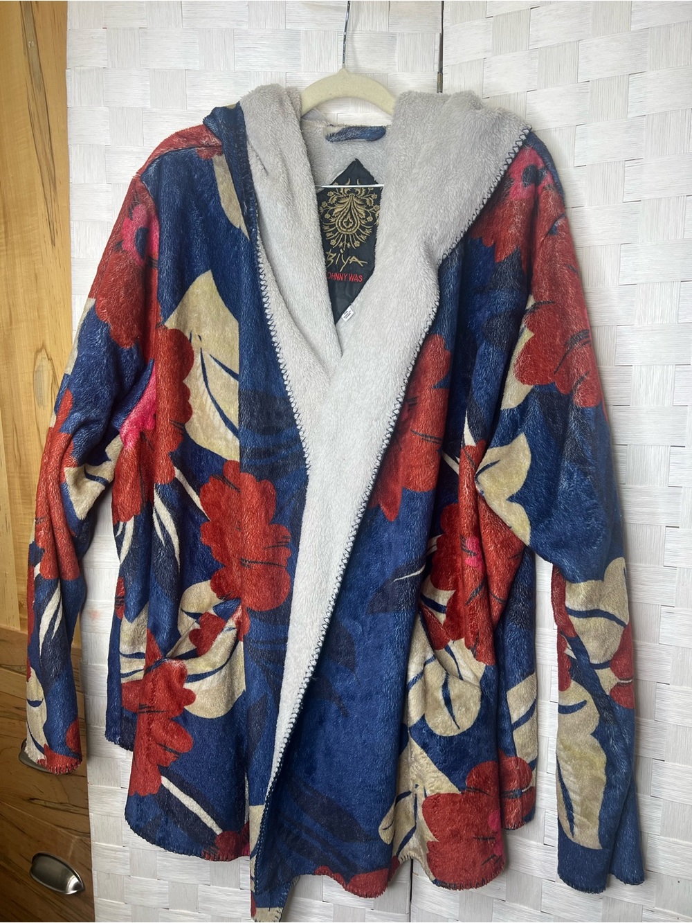 Johnny Was Biya Floral Sherpa Hooded Cardigan/Jacket – Size XXL